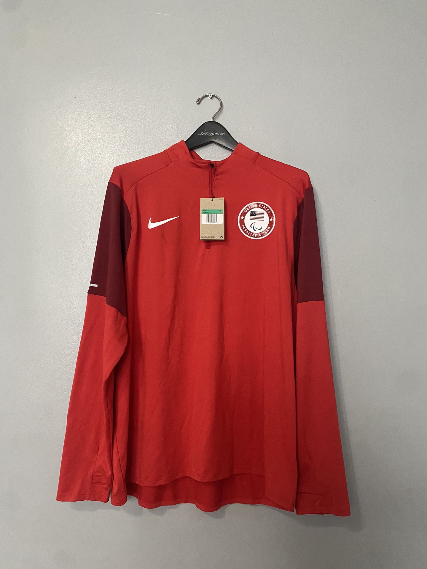 Nike Team USA Paralympics Red Team Quarter-Zip Pullover Top
