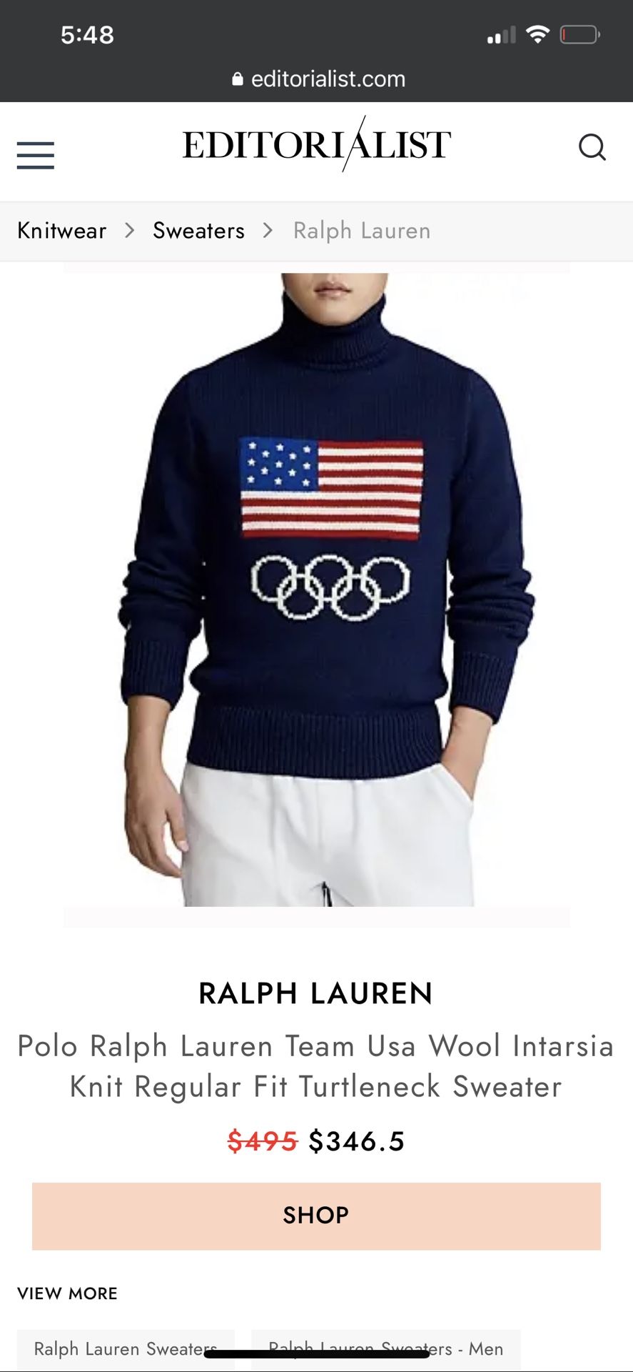 Polo Ralph Lauren Team USA Wool Turtleneck Sweater - photo 3