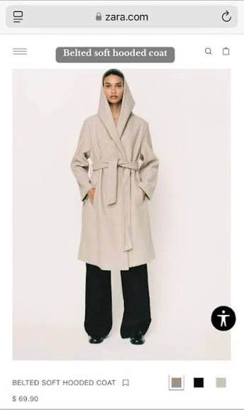 Zara Belted Hooded Coat - photo 5
