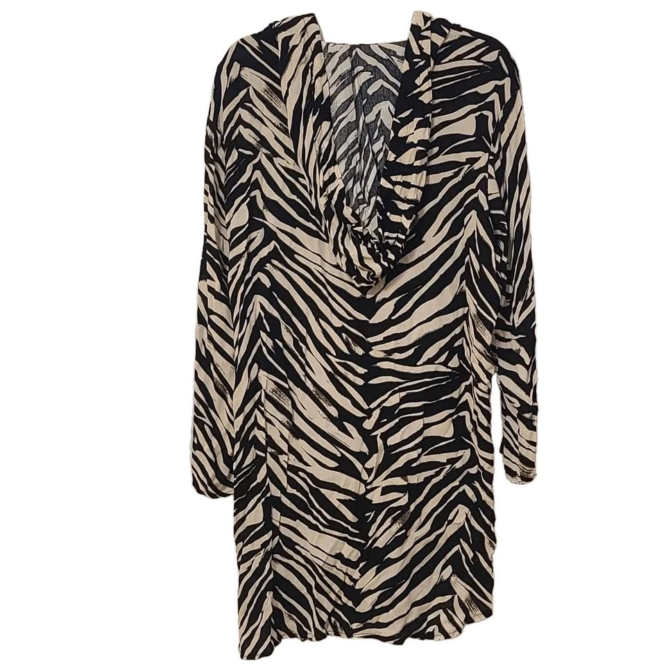NWT Zebra Print Beach/Pool Cover-up Hoodie Dress by Raisins Curv - photo 2