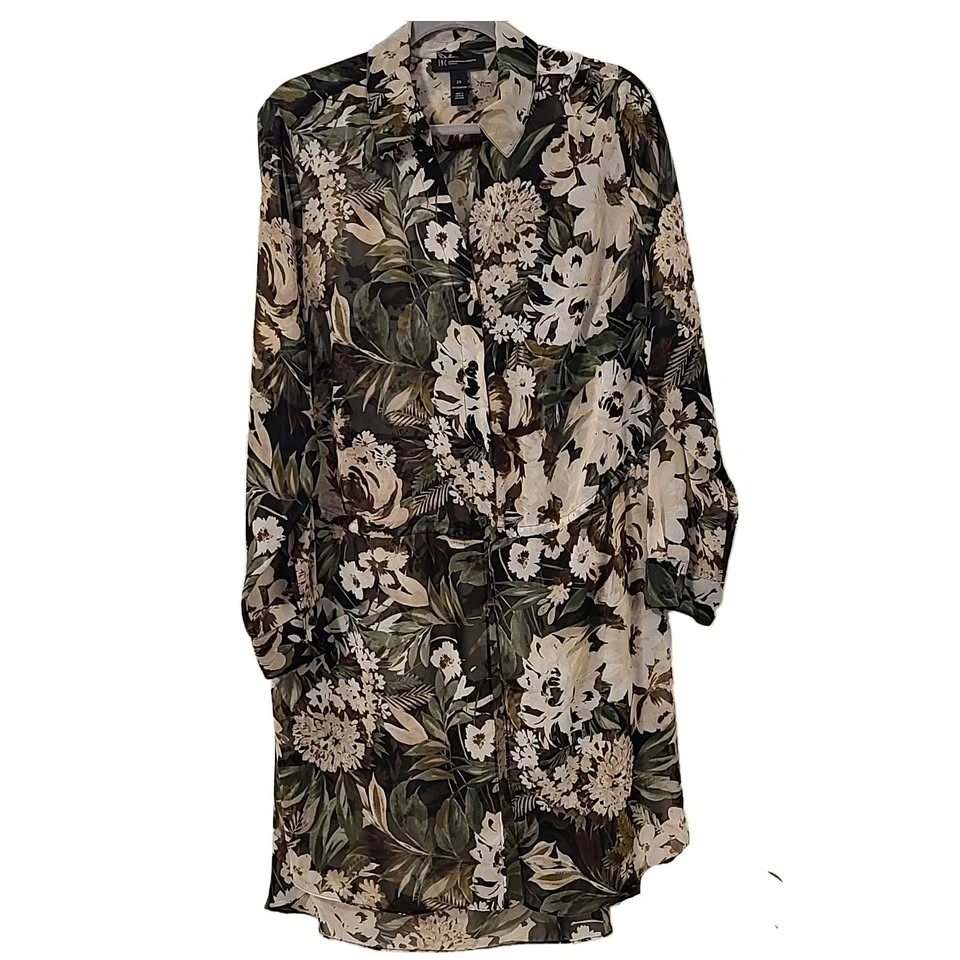 Adorable Floral Kimono, Long Top by International Concepts, Size