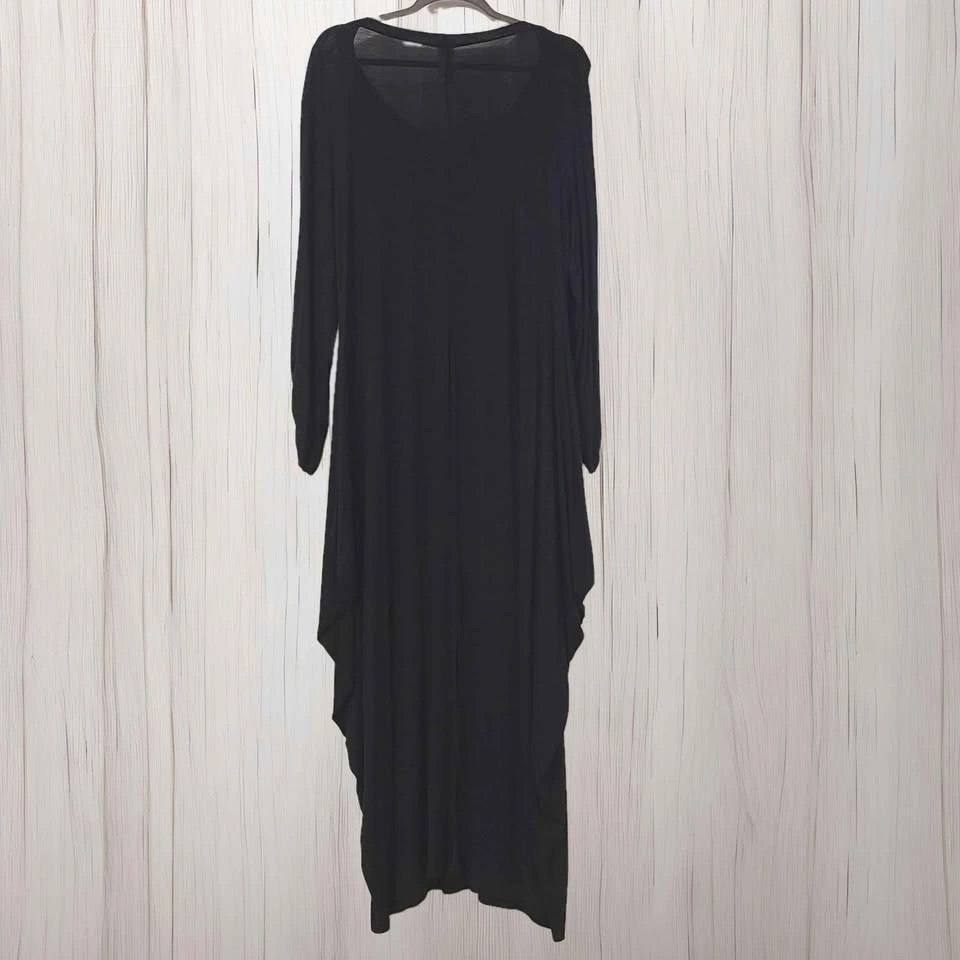 J Mode USA Black Ruched-Cuff Maxi Dress - Size 1X - photo 2