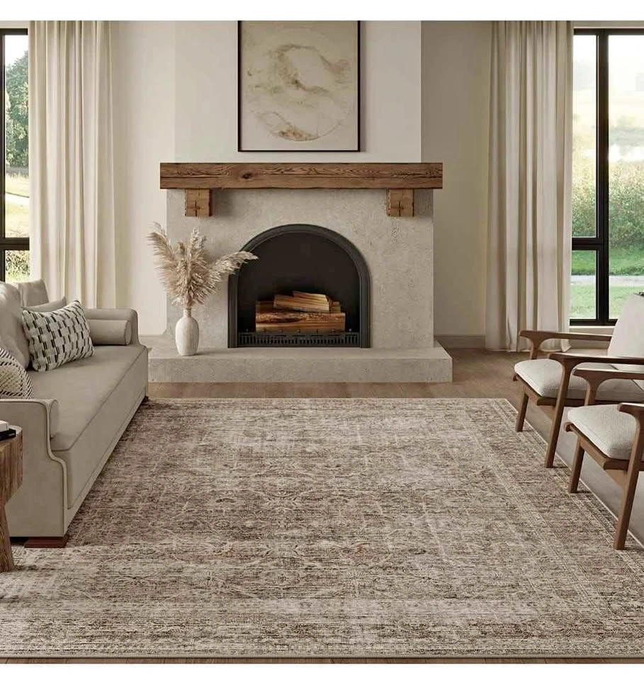 10x14 Distressed Vintage Rug ✨ NEW ✨ Neutral Brown & Grey