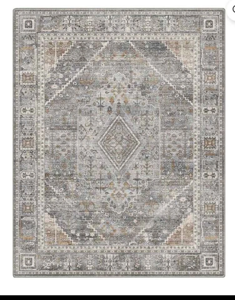 BRAND NEW 8x10 Area Rug - Machine Washable - Light Gray - photo 4