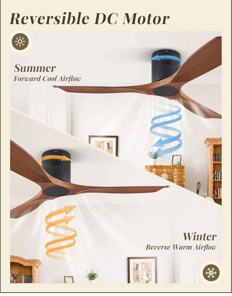 Brand New 52" Walnut Ceiling Fan - 6 Speeds, Reversible DC Motor - photo 5