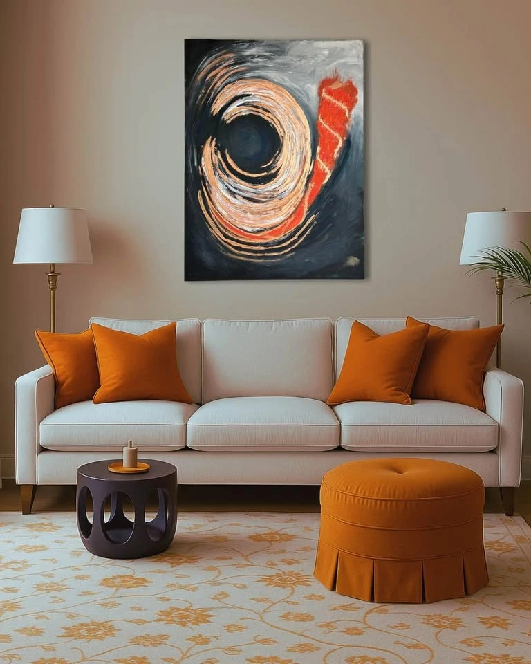 Abstract Wall Art "Eclipse in Motion" 30x40" Oil Painting