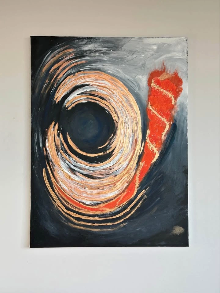 Abstract Wall Art "Eclipse in Motion" 30x40" Oil Painting - photo 2