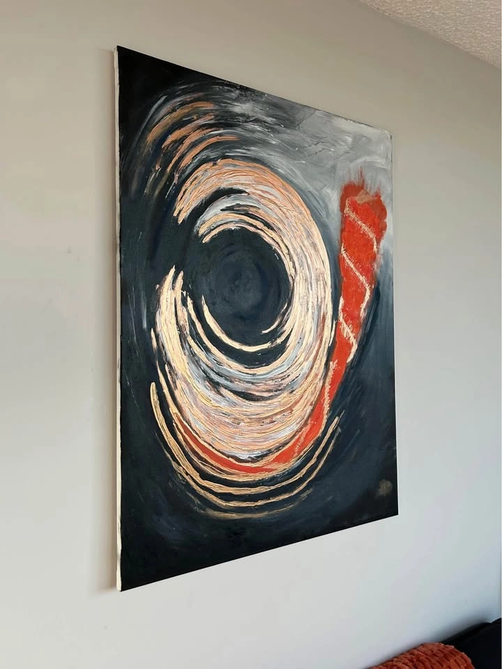 Abstract Wall Art "Eclipse in Motion" 30x40" Oil Painting - photo 3