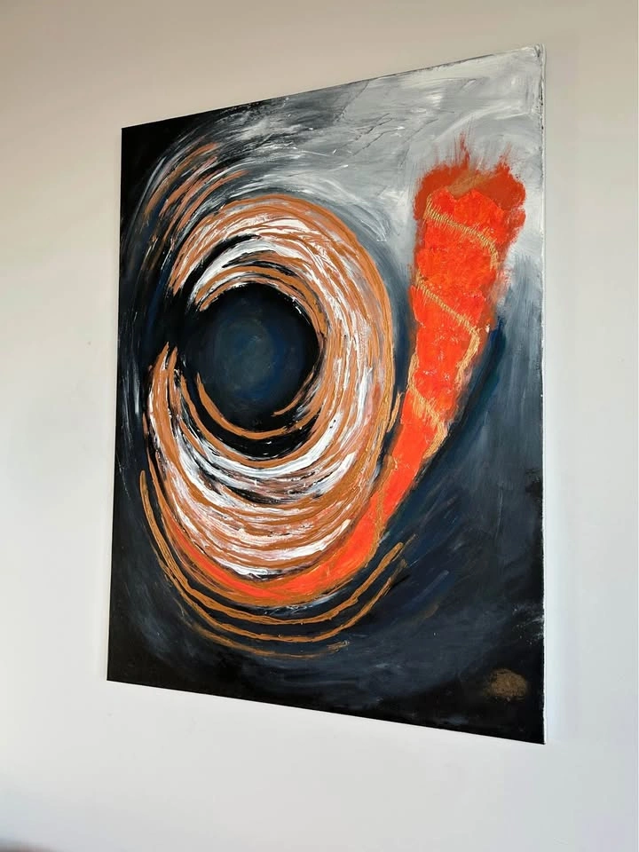Abstract Wall Art "Eclipse in Motion" 30x40" Oil Painting - photo 4