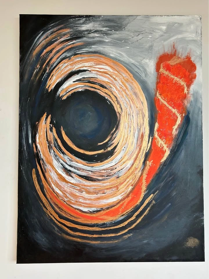 Abstract Wall Art "Eclipse in Motion" 30x40" Oil Painting - photo 5