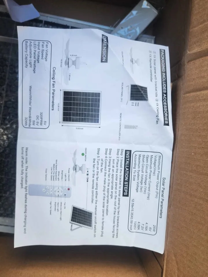 Solar Powered Ceiling Fan image indicator(5)