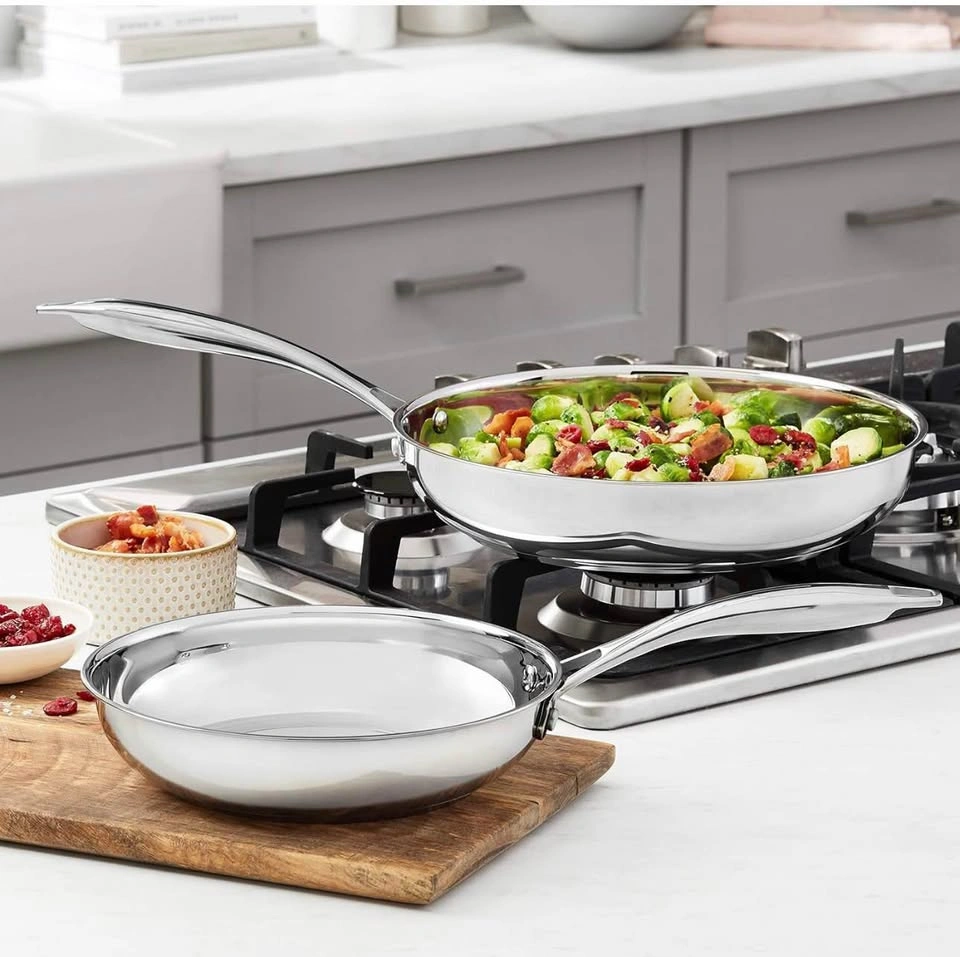 AmazonBasics 2-Piece Oven Safe Frying Pan Set - 8 & 10 inch - photo 2
