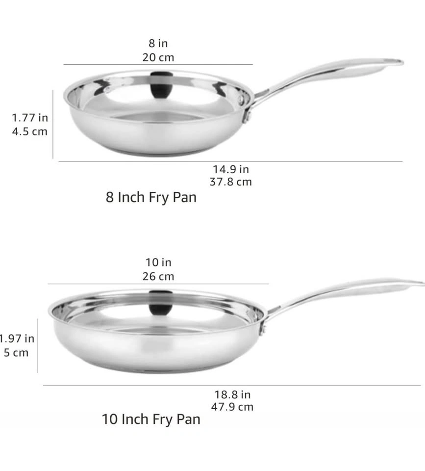 AmazonBasics 2-Piece Oven Safe Frying Pan Set - 8 & 10 inch - photo 3