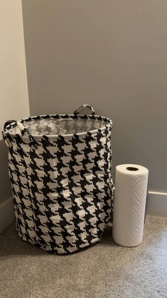 Laundry Basket (Black & White) + Mini Trash Bin (Grey) - photo 2
