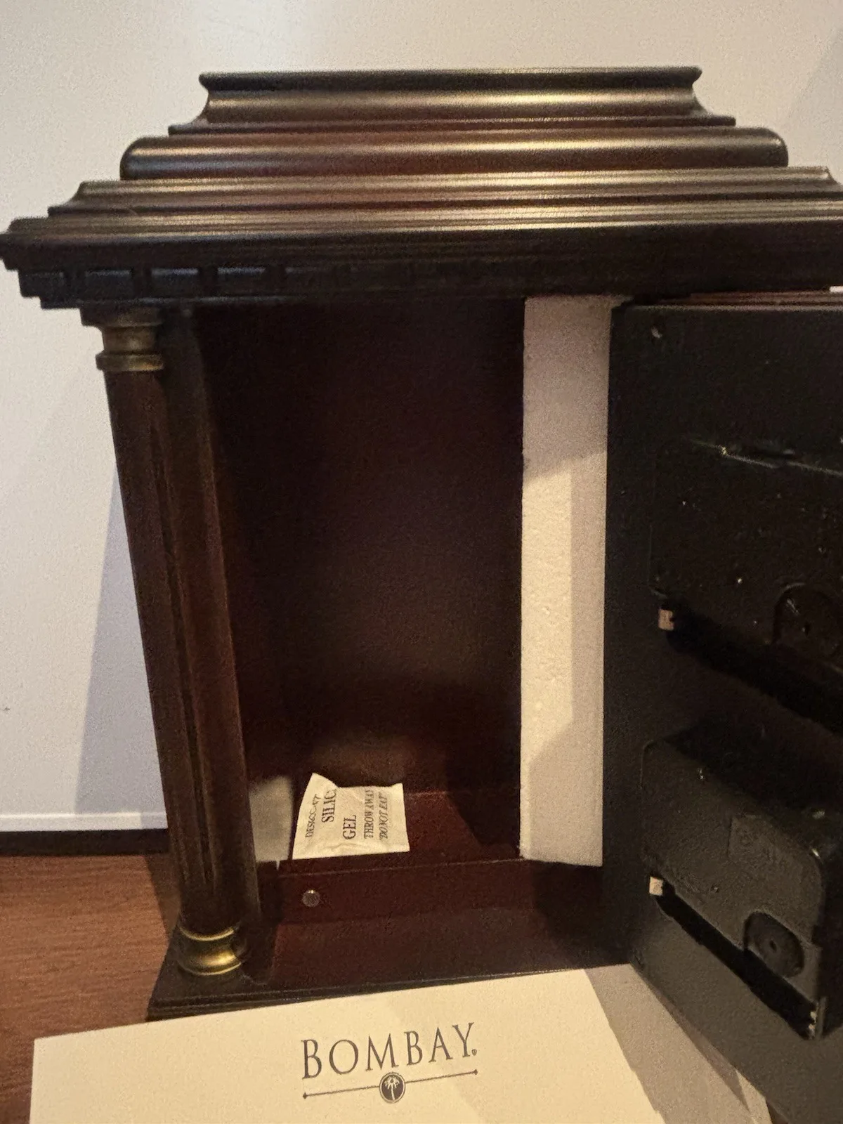 Bombay Cherry Wood Mantel Clock w/ Secret Storage - photo 5