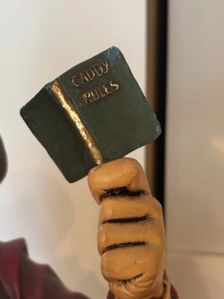 Large Vintage Peter Mook Golf Caddy Statue “Caddy Rules” Signed - photo 4