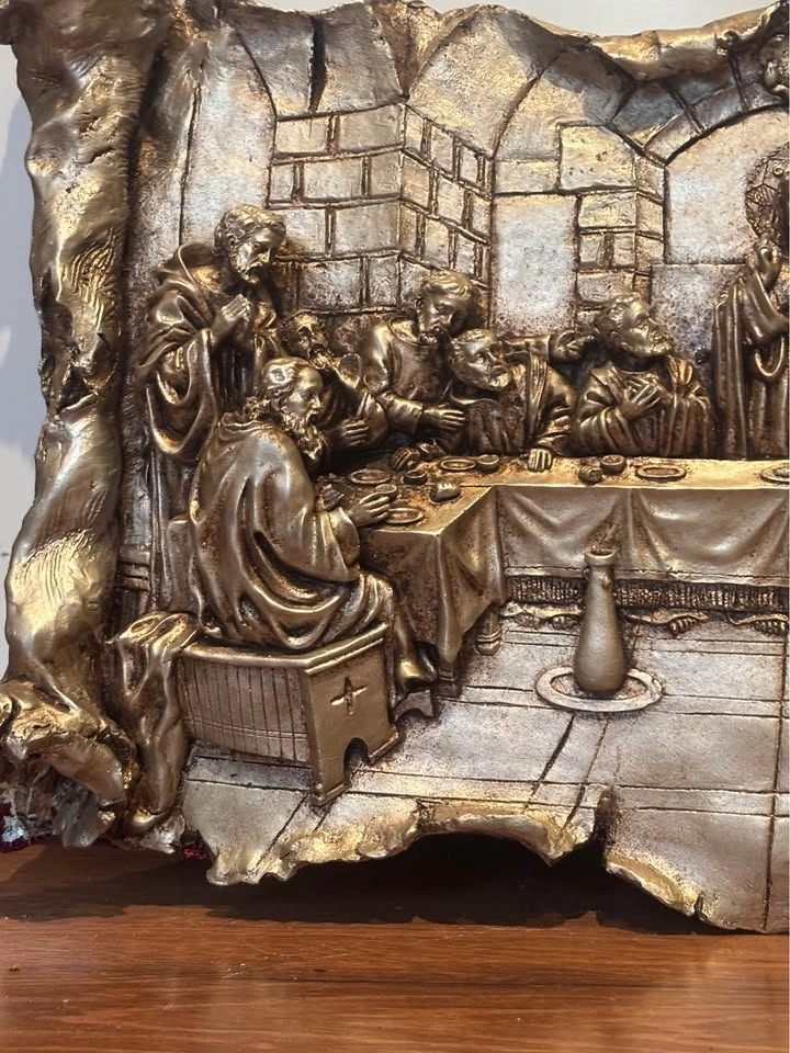 Da Vinci Last Supper Bronze Bas Relief Sculpture Wall Art - photo 2