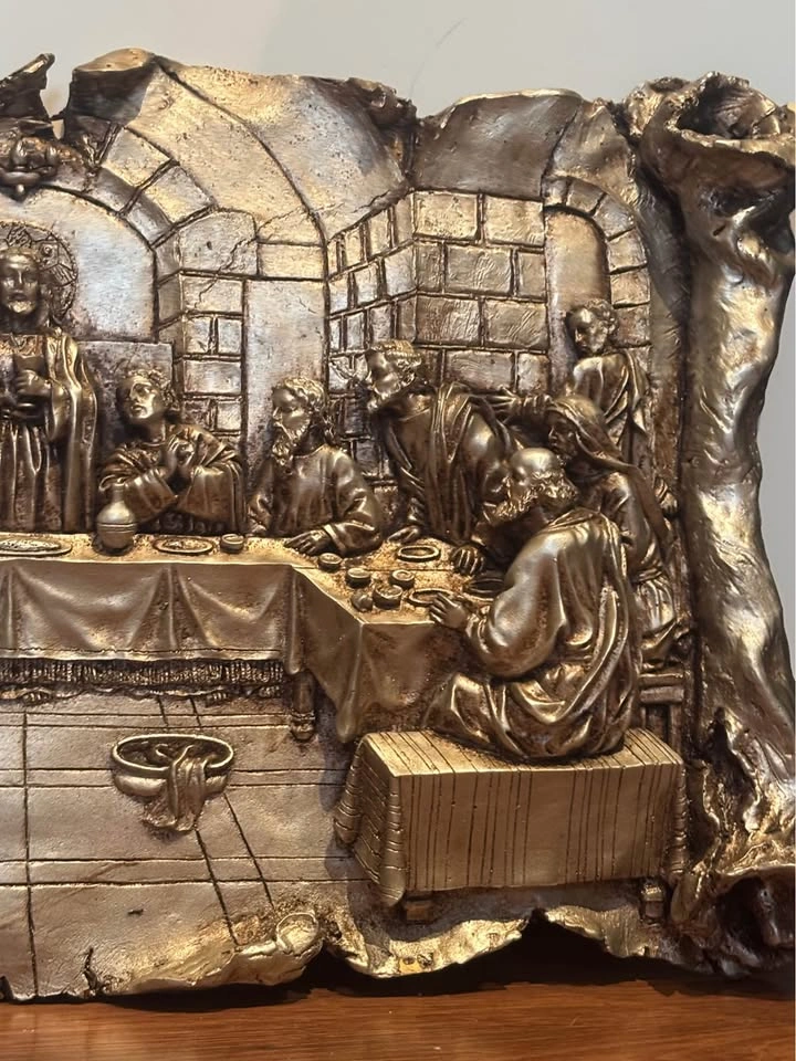 Da Vinci Last Supper Bronze Bas Relief Sculpture Wall Art - photo 4