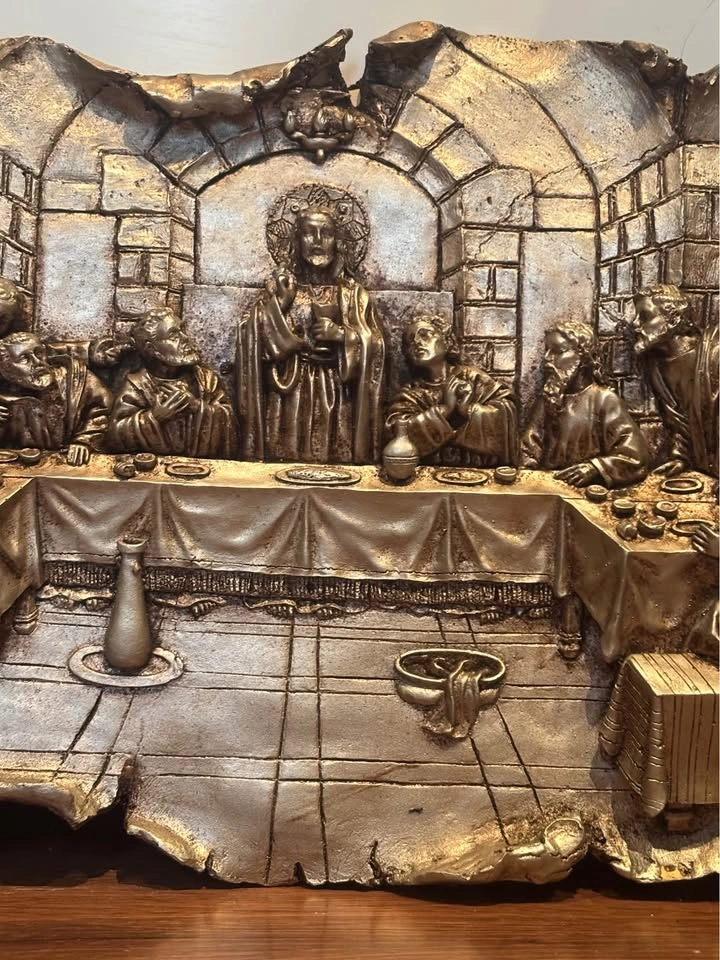 Da Vinci Last Supper Bronze Bas Relief Sculpture Wall Art - photo 5