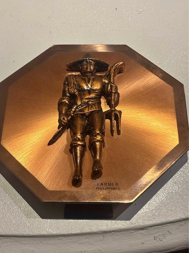 Bronze Farmer Philippines Octagonal Plaque