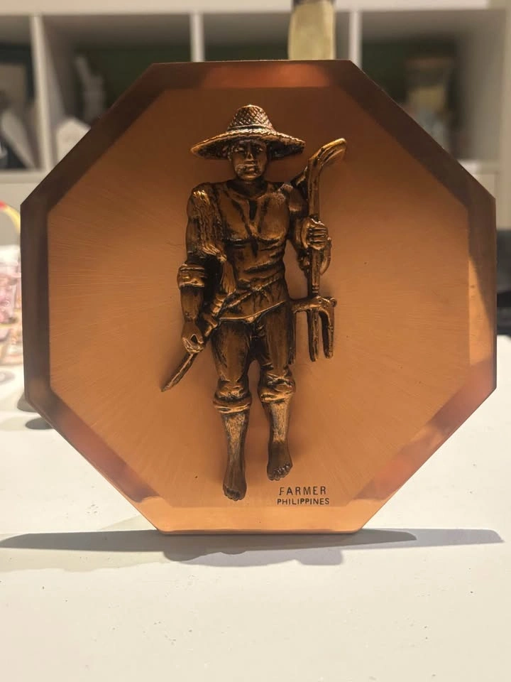Bronze Farmer Philippines Octagonal Plaque - photo 3