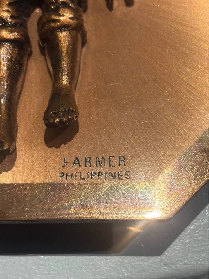 Bronze Farmer Philippines Octagonal Plaque - photo 5