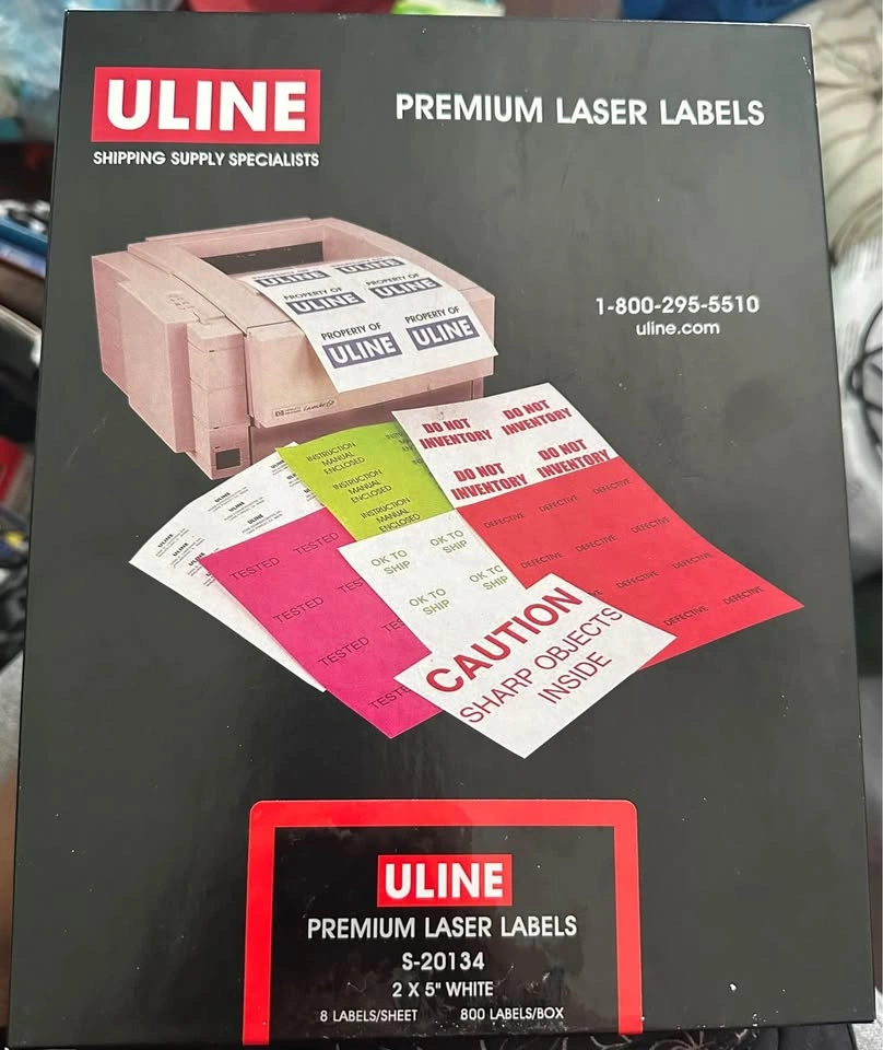 Uline Premium Laser Labels S-20134 - photo 2