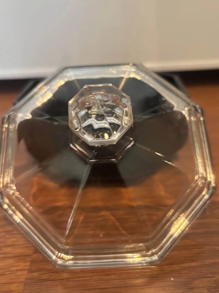 Vtg Arcoroc France Octime Black Glass Trinket Candy Dish Lid Sug - photo 3