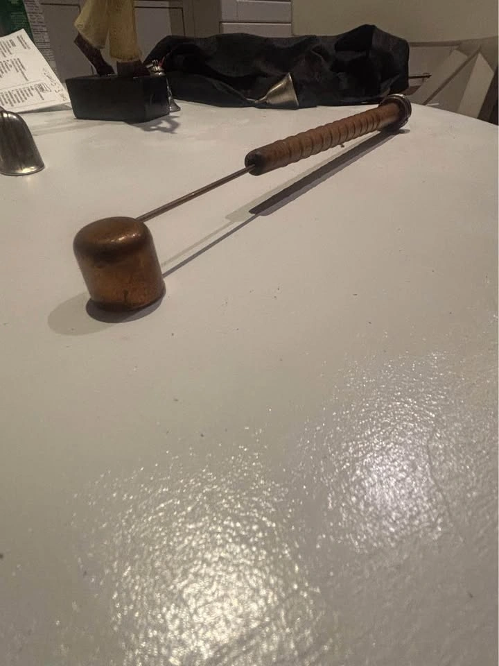 Vintage 1960s Wood Spool Candle Snuffer - photo 3