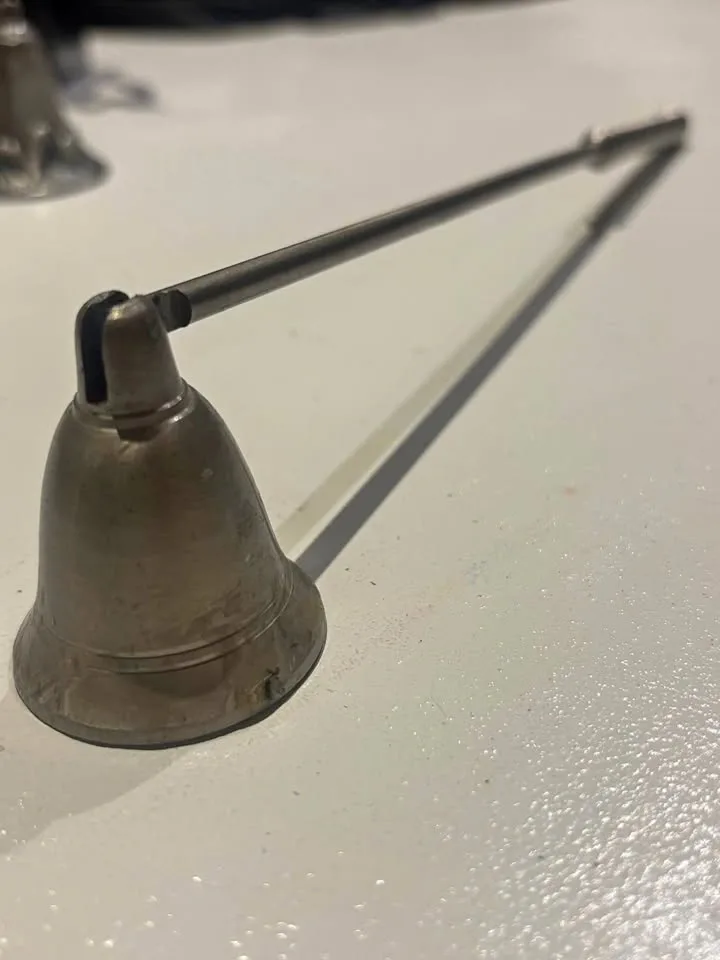 Vintage White Brass Candle Snuffer