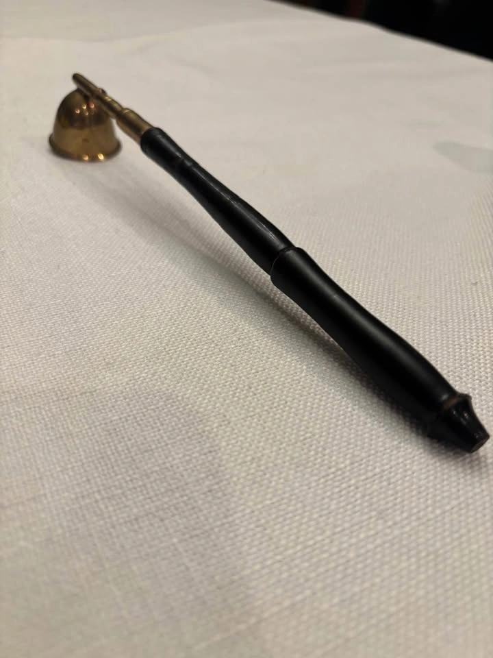 Vintage Long Wood + Brass Candle Snuffer/Doubter 1970s - photo 2