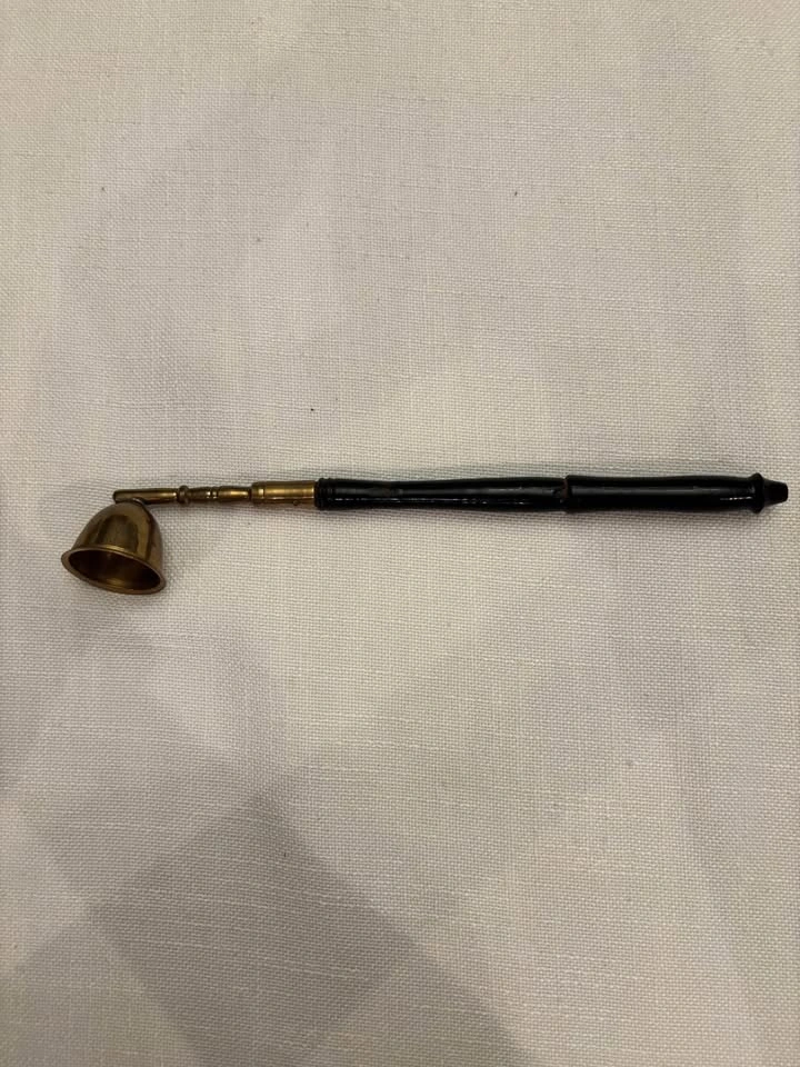 Vintage Long Wood + Brass Candle Snuffer/Doubter 1970s - photo 3