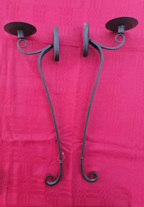 2 Wrought Iron Candle Holders - Partylite Serenade thumbnail