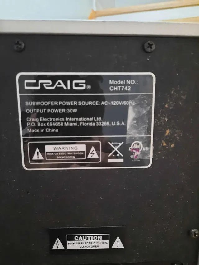 Craig CHT742 Subwoofer image indicator(5)