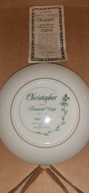 Collector Plate - "Christopher" from Treasured Days Plate image indicator(2)