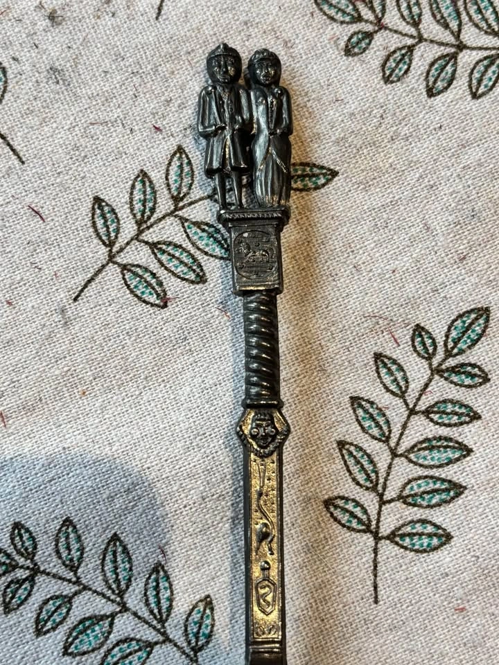 Vintage Rein-Zinn Pewter Germany Wedding Spoon 7" - photo 3