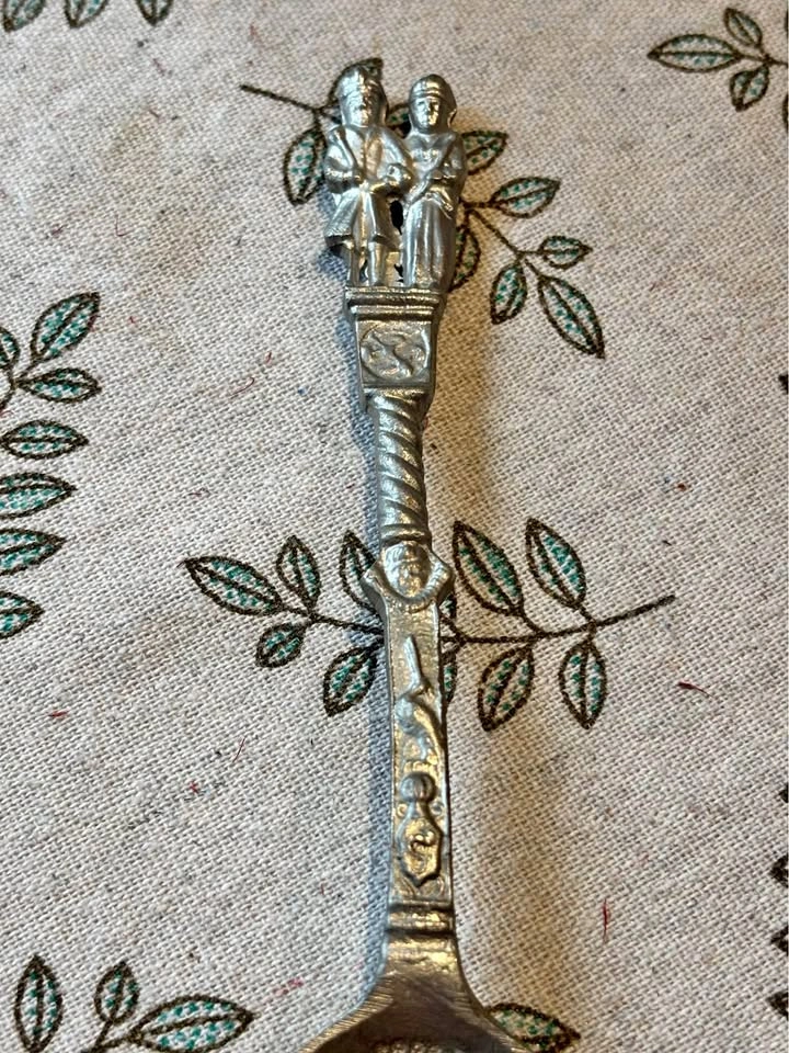Vintage Dutch Pewter Wedding Spoon 1960s