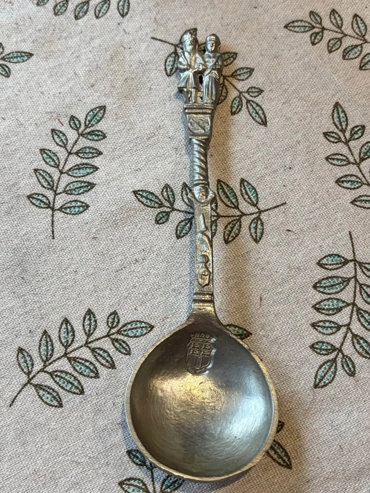 Vintage Dutch Pewter Wedding Spoon 1960s - photo 2