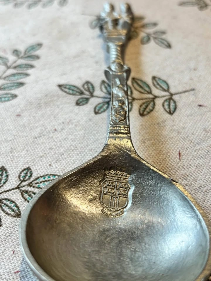Vintage Dutch Pewter Wedding Spoon 1960s - photo 3
