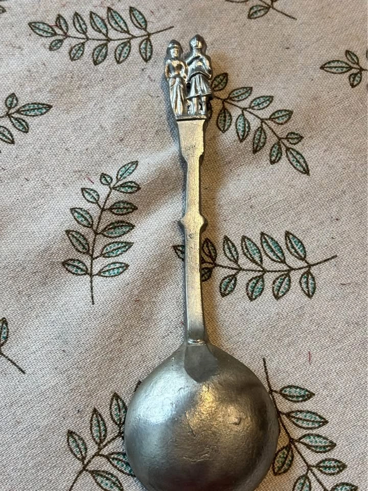Vintage Dutch Pewter Wedding Spoon 1960s - photo 4