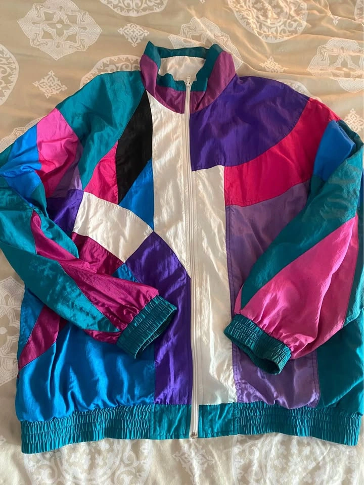 Retro Zip-up Windbreaker Jacket