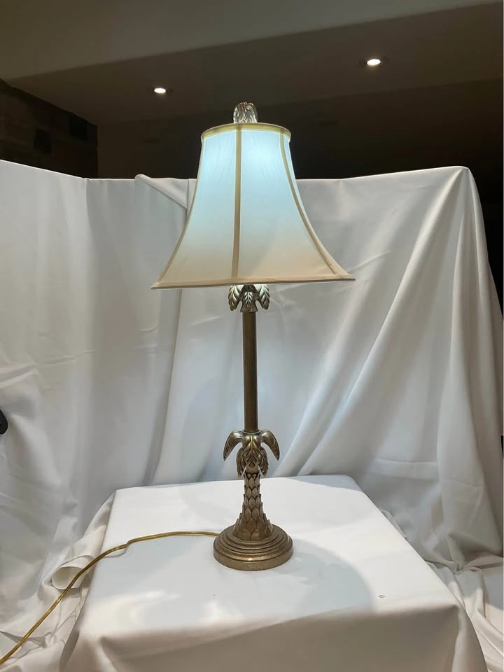 Vintage Hollywood Regency Palm Style Table Lamp - photo 4