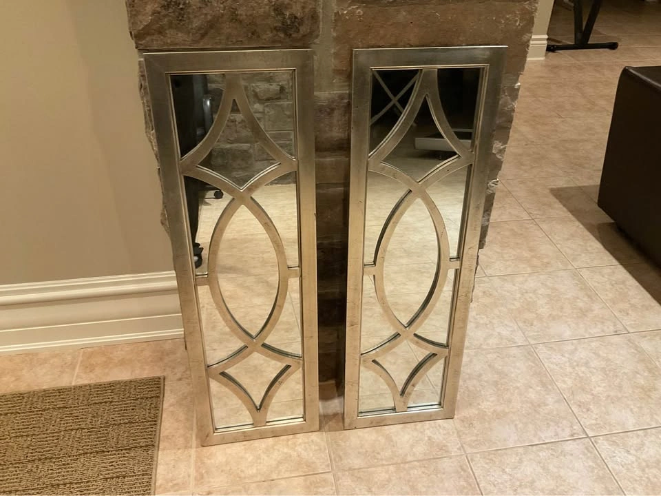 Mirrors PAIR Of Antiqued Silver Mirror - photo 3
