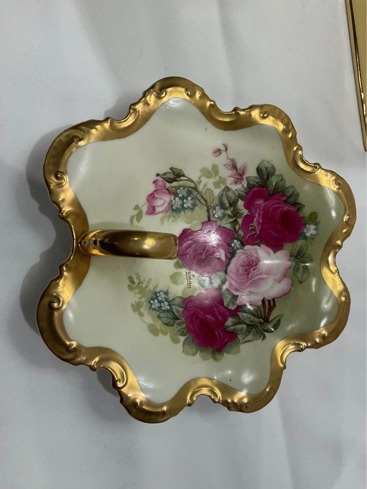 Trinket Dish Vintage Porcelain Hand Painted Made In Austria - photo 2