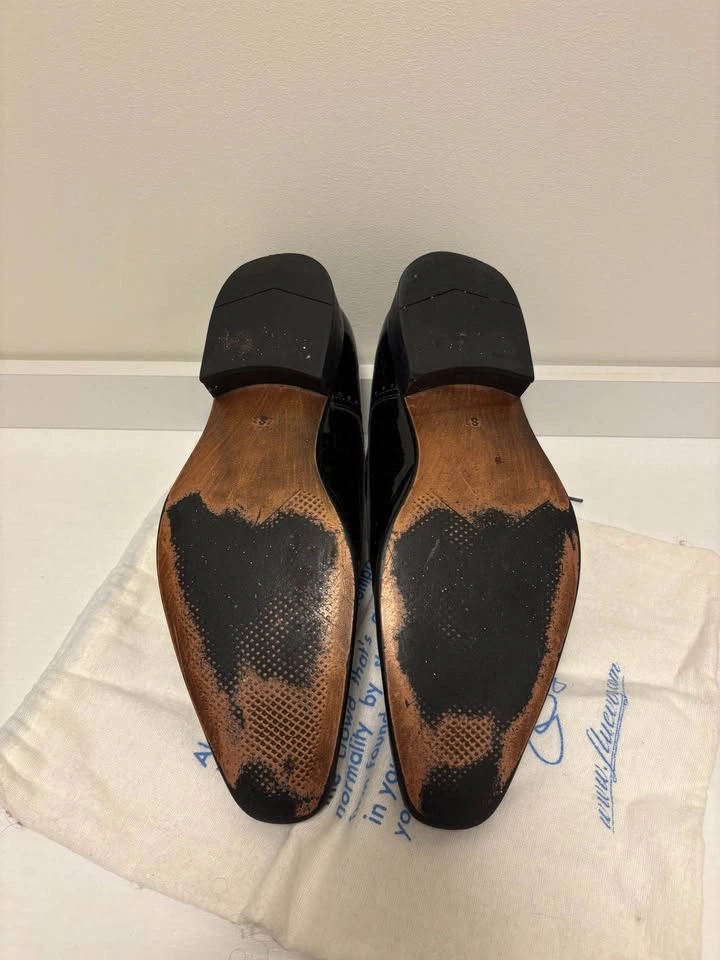 John Fluevog Luciano Black Patent Leather Dress Shoe M Size 8 - photo 3