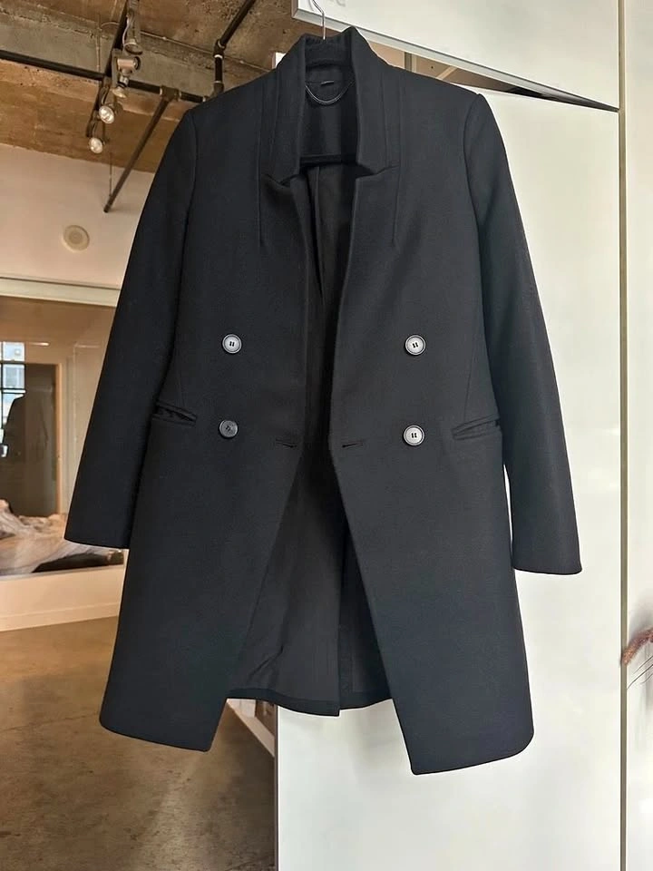 AllSaints Andrea Wool Cashmere Blend Coat - Black (US 2 / EU 34)