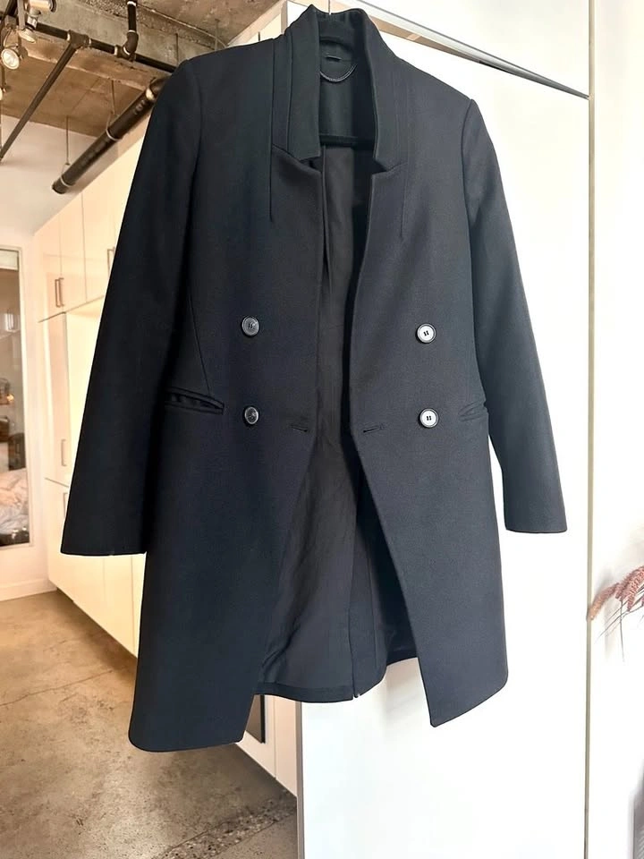 AllSaints Andrea Wool Cashmere Blend Coat - Black (US 2 / EU 34) - photo 2
