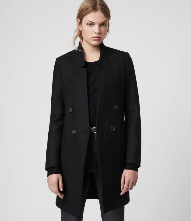AllSaints Andrea Wool Cashmere Blend Coat - Black (US 2 / EU 34) - photo 4