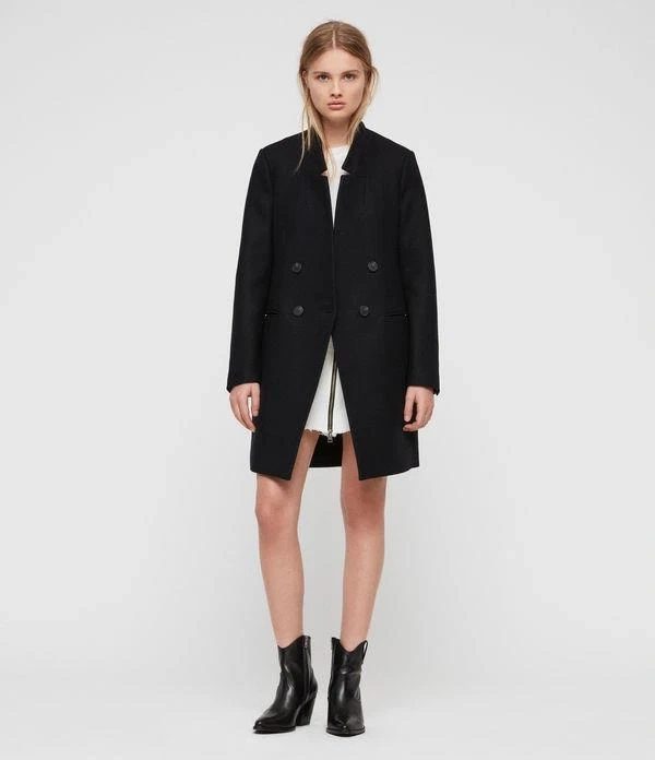 AllSaints Andrea Wool Cashmere Blend Coat - Black (US 2 / EU 34) - photo 5