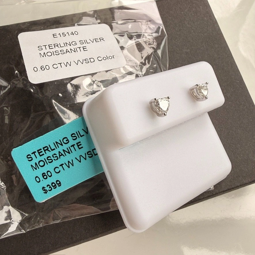 Heart Stud Earrings – Sterling Silver (0.60 CTW) - photo 2